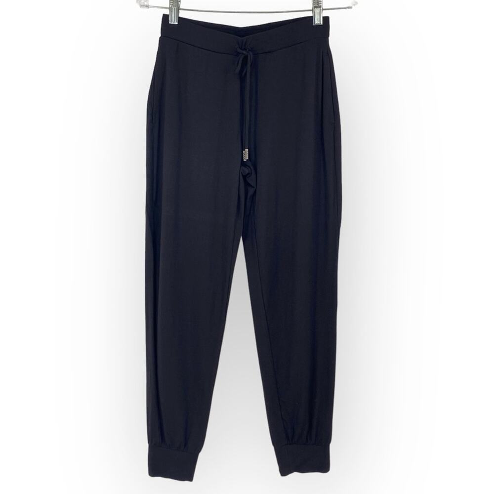 SUSAN GRAVER LIFESTYLE Spa Knit Pull On Jogger Pants Black Size XXS Petite